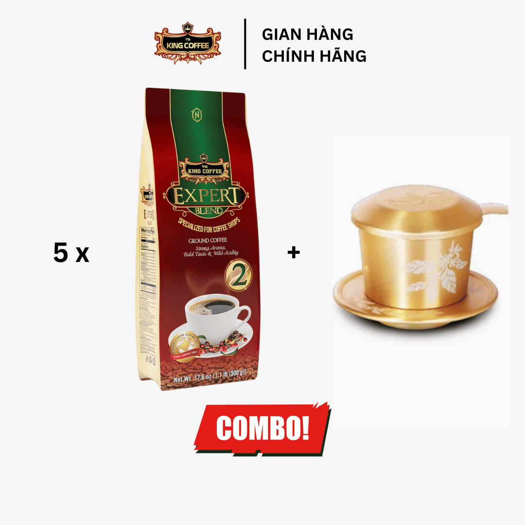 Combo 5 Túi Cà Phê Rang Xay Expert Blend 2 KING COFFEE – Túi 500g